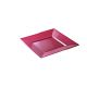 assiette plastique rigide recyclable carrée 24 cm rose magenta