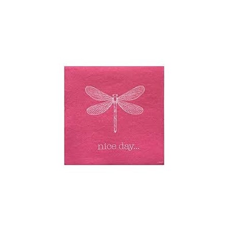 Serviette cocktail papier jetable Nice Day en intissé 25x25 cm par 20