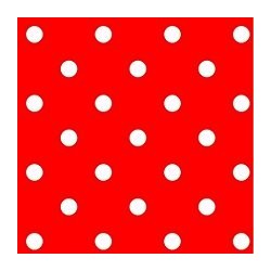 Serviette cocktail papier jetable Françoise Paviot rouge & pois blancs 25x25 cm par 20
