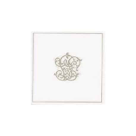 Serviette cocktail Paviot monogramme OR 25x25 cm par 20 