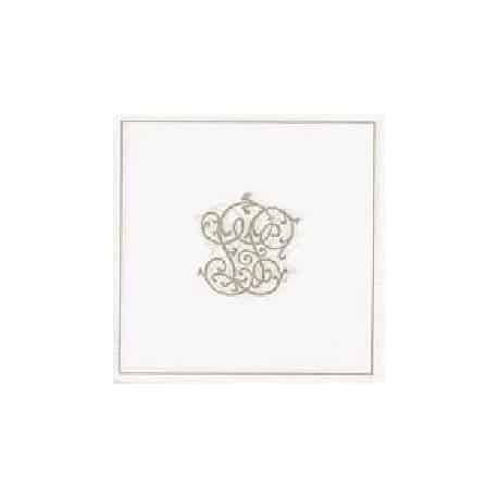 Serviette de table Paviot monogramme Argent