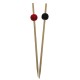pique bambou décor boule noire et boule rouge