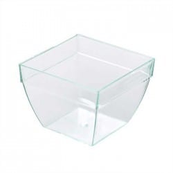 Verrine plastique transparent de forme carrée bombée par 25