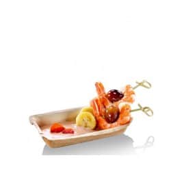 Coupelle palmier 90 ml brochette de crevettes pour l'apéritif