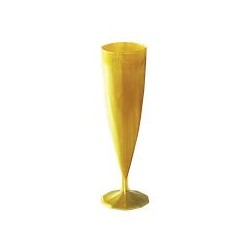 Flûte champagne plastique rigide effet torsadée Or 