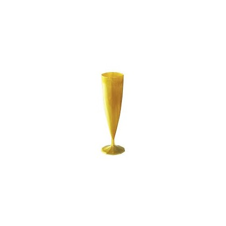 Flûte champagne plastique rigide effet torsadée Or 