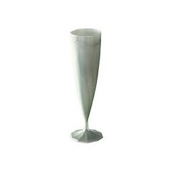  Flûte à champagne plastique effet torsadé argent 