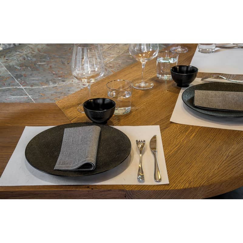 20 Serviettes de table couleur gris chiné intissé 40x40 cm Paviot