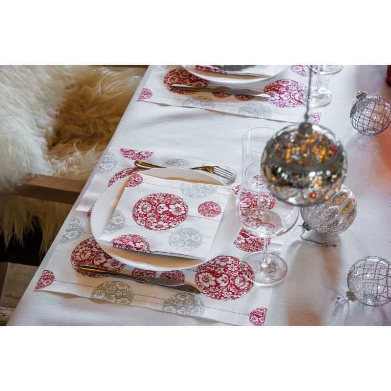 Serviette Paviot Boule Argent Papier Intissé 40 Cm