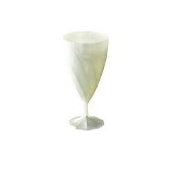 Verre à vin effet torsadé réutilisable blanc nacré 