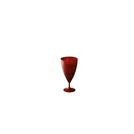 Verre à vin effet torsadé réutilisable rouge carmin par 6 