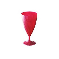 Verre à eau effet torsadé en plastique rose magenta par 6