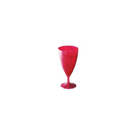 Verre à eau effet torsadé en plastique rose magenta par 6