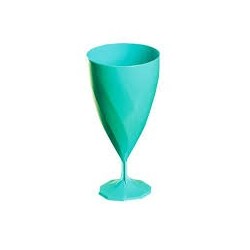 verre en plastique dur effet torsadé turquoise