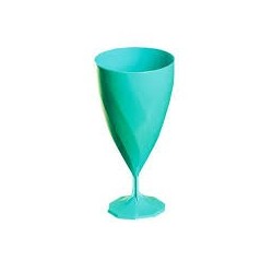 Verre à vin 15 cl en plastique réutilisable turquoise