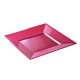 assiette plastique rigide recyclable carrée 24 cm rose magenta