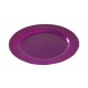 assiette plastique réutilisable ronde 19 cm pourpre pailletée Or 