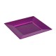 Assiette plastique carrée 18 cm pourpre pailletée Or