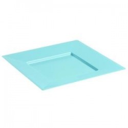 Assiette carrée 18 cm Turquoise, réutilisable par 12