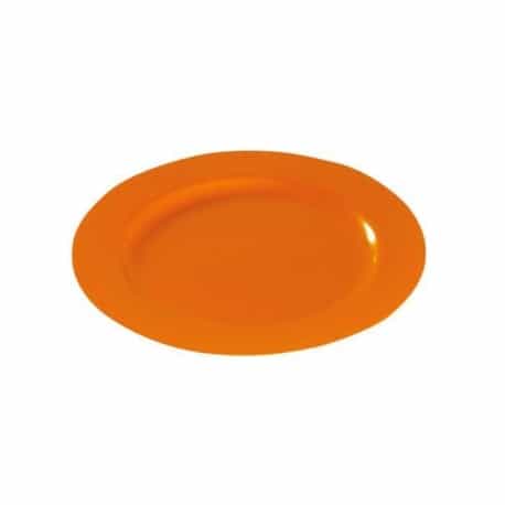 Assiette réutilisable mariage ronde 19 cm Orange par 12