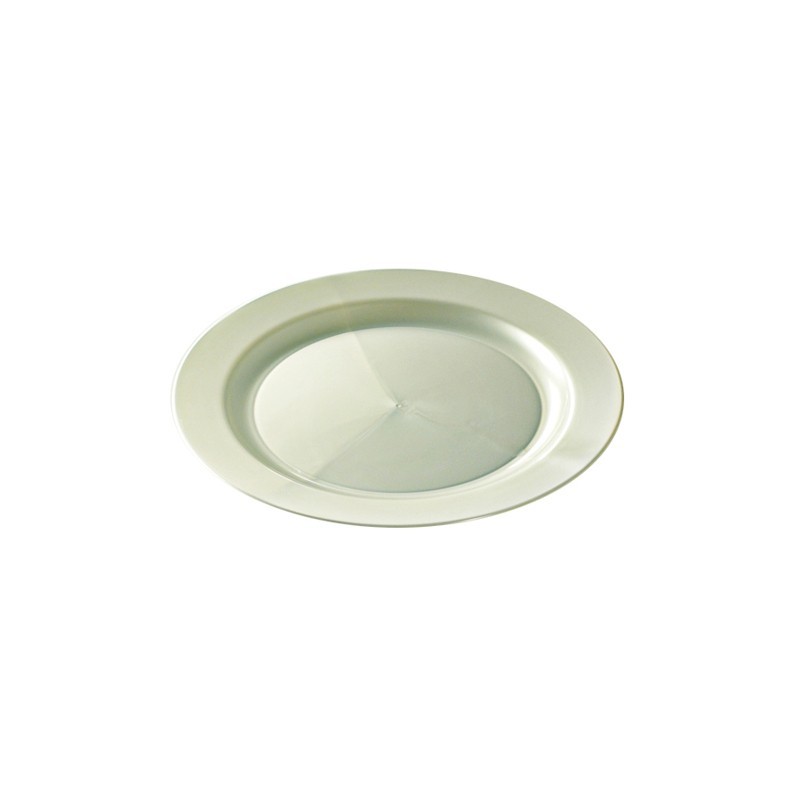 Assiette rigide réutilisable ronde 19 cm blanc nacré 12 unités