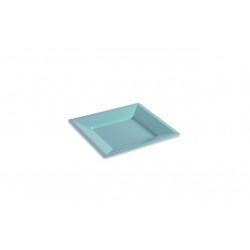 Assiette plate carrée 18 cm couleur bleu pastel