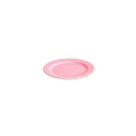 Assiette réutilisable ronde 24 cm couleur rose pastel