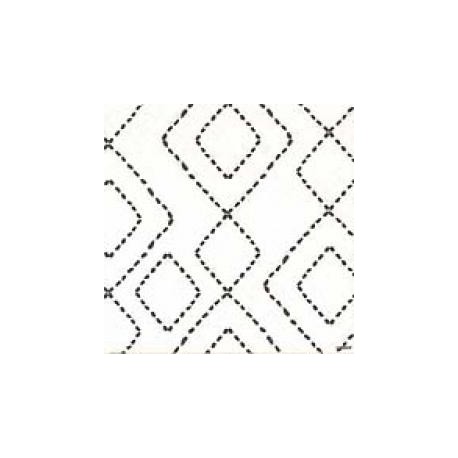 Serviette de table 40 cm blanche motif géometrique noir 