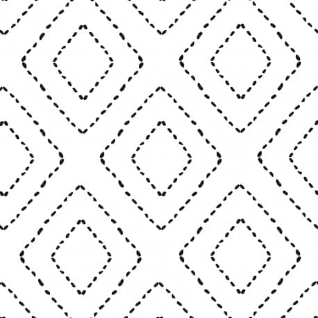 serviette cocktail Berbère 25x25cm blanche motif géométrique noir