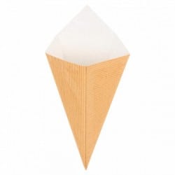 Cornet à frites en carton kraft naturel 250 g par 100