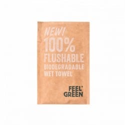 Rince-doigts 100% flushable biodégradable en sachet individuel