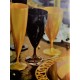 Flûte champagne plastique rigide effet torsadée Or 