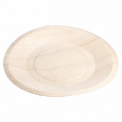 Assiette bois biodégradable ronde 15 cm par 50
