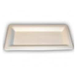Assiette biodégradable 20x15 cm en fibre par 50