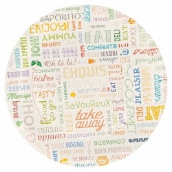 Assiette en carton ronde 18 cm recyclable motif parole par 100