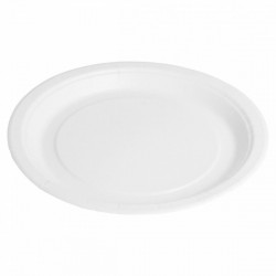  assiette bio-laquée blanche ronde 22 cm recyclable par 50 