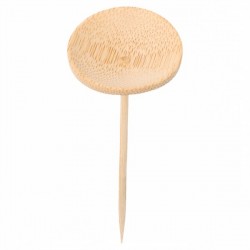 mini-assiette Ø 4cm sur pique 10 cm en bambou
