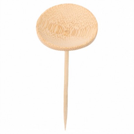 mini-assiette Ø 4cm sur pique 10 cm en bambou