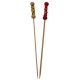 Pique Brochette bambou corde rouge et jaune 12 cm 