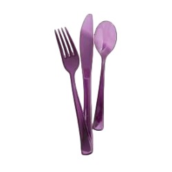 Ménagère 18 couverts réutilisables et recyclables- Violet