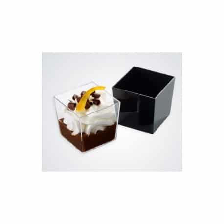 Verrine réutilisable mini craps cube noire par 36