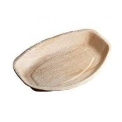 25 plateaux ovales en palmier compostables 30 X 20 cm