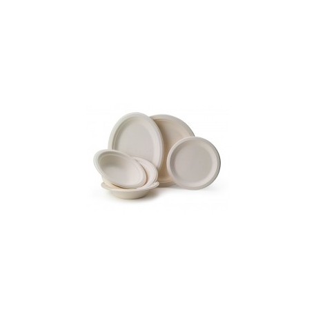 Pack rond 1-vaisselle en fibre de canne à sucre biodégradable
