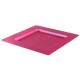 Assiette réutilisable carrée plastique recyclable Rose Magenta 