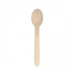 Cuillère en bois naturel biodégradable 160 mm par 50