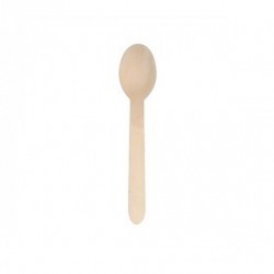 Cuillère à dessert en bois biodégradable 140 mm par 50