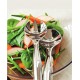 Couvert à salade argent métallisé cuillère & fourchette par 5