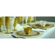 Assiette plastique rigide réutilisable ronde 24 cm Or