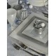 Sous-assiette carrée plastique jetable Argent 30 cm par 4