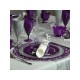 Coupe dessert ou bol en plastique réutilisable recyclable 20 cl pourpre pailleté Or